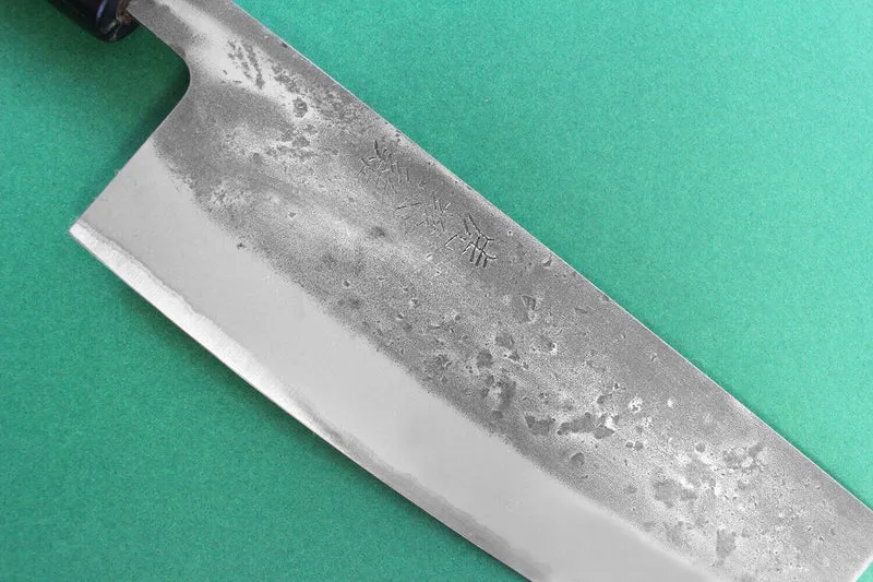 Couteau nakiri japonais artisanal Wusaki Nakata BS2 16.5cm manche en noyer