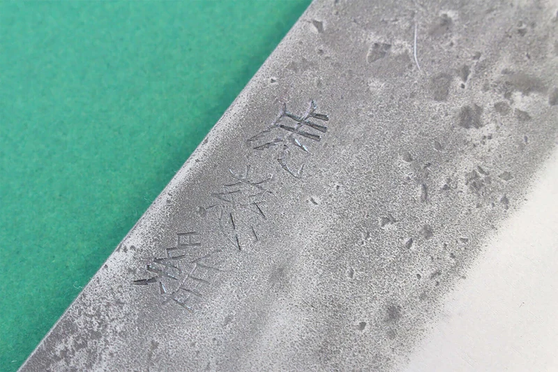 Couteau nakiri japonais artisanal Wusaki Nakata BS2 16.5cm manche en noyer