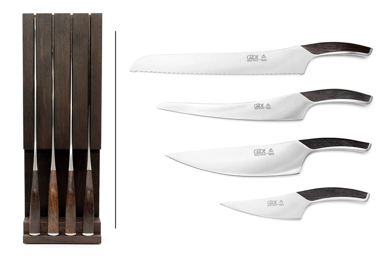 Set de 4 couteaux Gude Synchros + porte couteaux