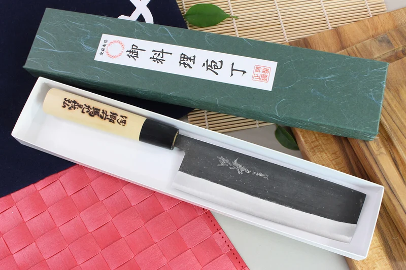 Couteau nakiri japonais artisanal Yoshihiro Kogeta White 2 steel 16.5cm