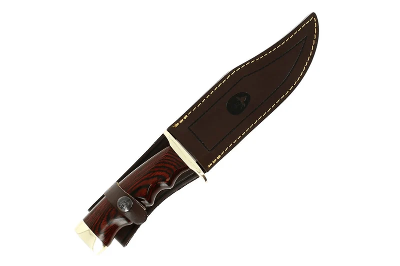 Couteau Muela Bufalo 9258 lame 17 cm inox manche stamina rouge + étui en cuir