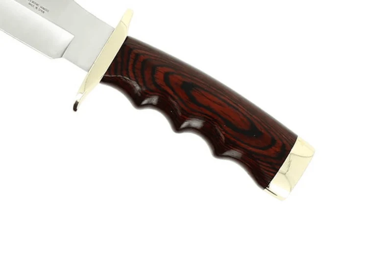 Couteau Muela Bufalo 9258 lame 17 cm inox manche stamina rouge + étui en cuir