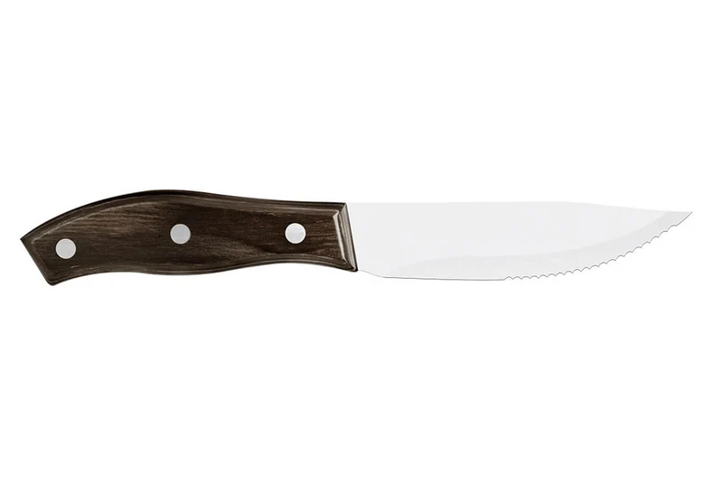 Set de 12 couteaux à steak Tramontina Jumbo lame 13cm manche bois marron