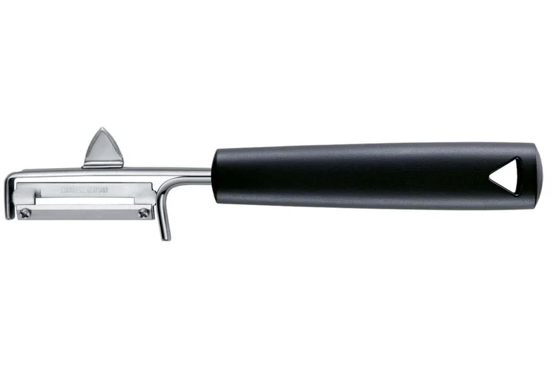 Éplucheur Triangle lame pivotante inox et manche green grip noir