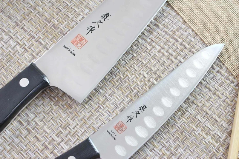 Coffret 2 couteaux japonais MAC Chef alvéolés : Universel 13cm + Chef 20cm