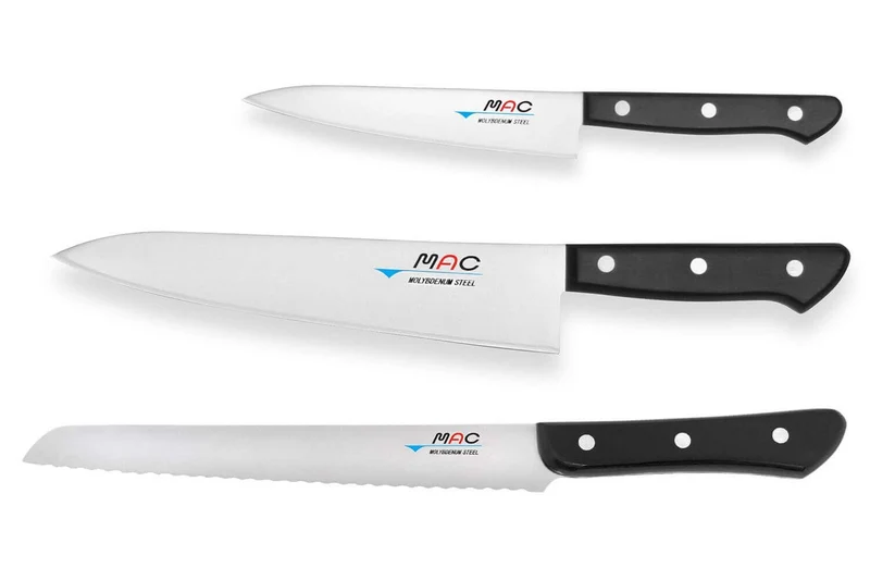 Coffret 3 couteaux japonais MAC Chef : Universel + Chef + Pain