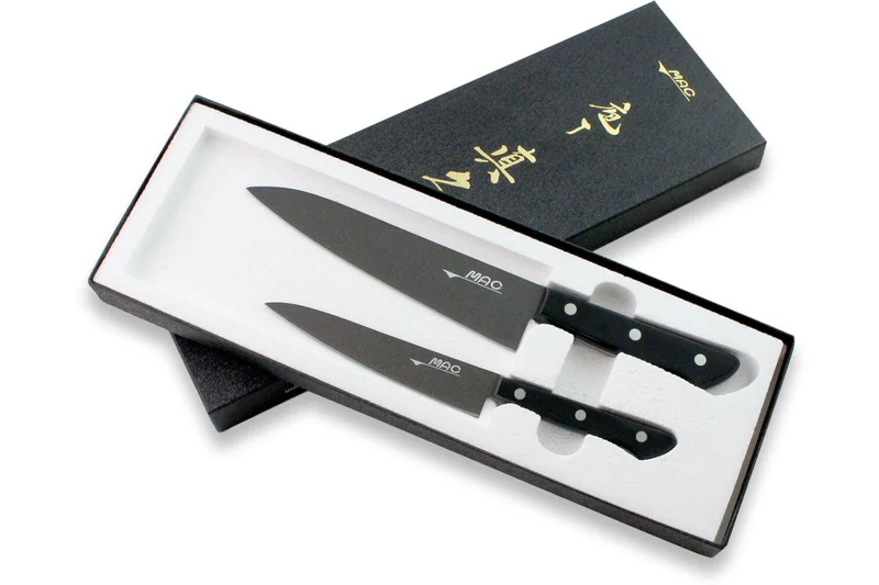 Coffret 2 couteaux japonais MAC Black Universel + Chef 18cm