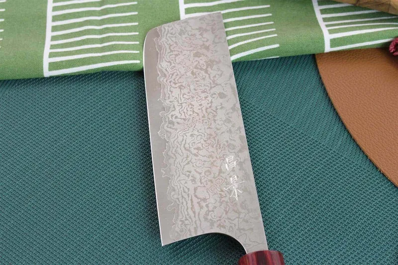 Couteau nakiri japonais artisanal Masakage Kiri 16.5cm damas 49 couches