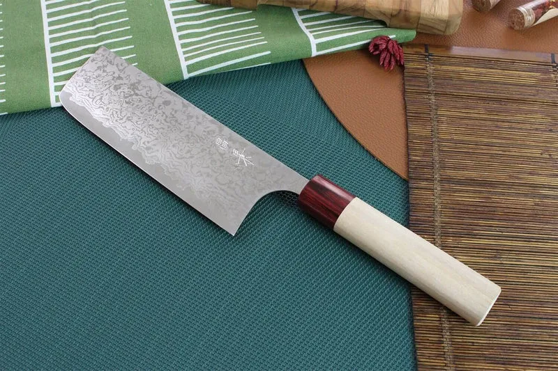 Couteau nakiri japonais artisanal Masakage Kiri 16.5cm damas 49 couches