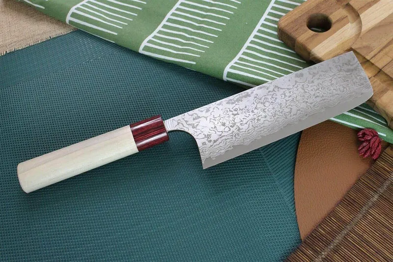 Couteau nakiri japonais artisanal Masakage Kiri 16.5cm damas 49 couches