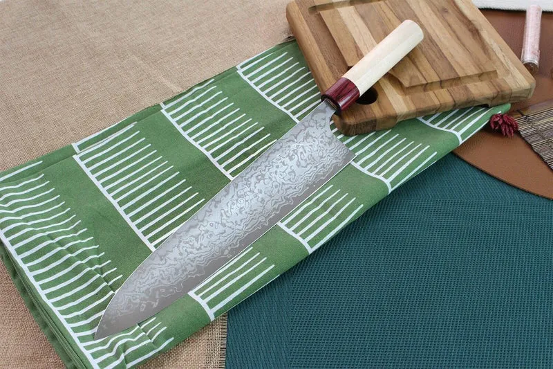 Couteau de chef japonais artisanal Masakage Kiri 27cm damas 49 couches