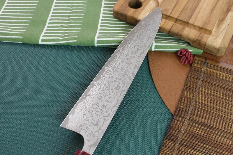 Couteau de chef japonais artisanal Masakage Kiri 27cm damas 49 couches