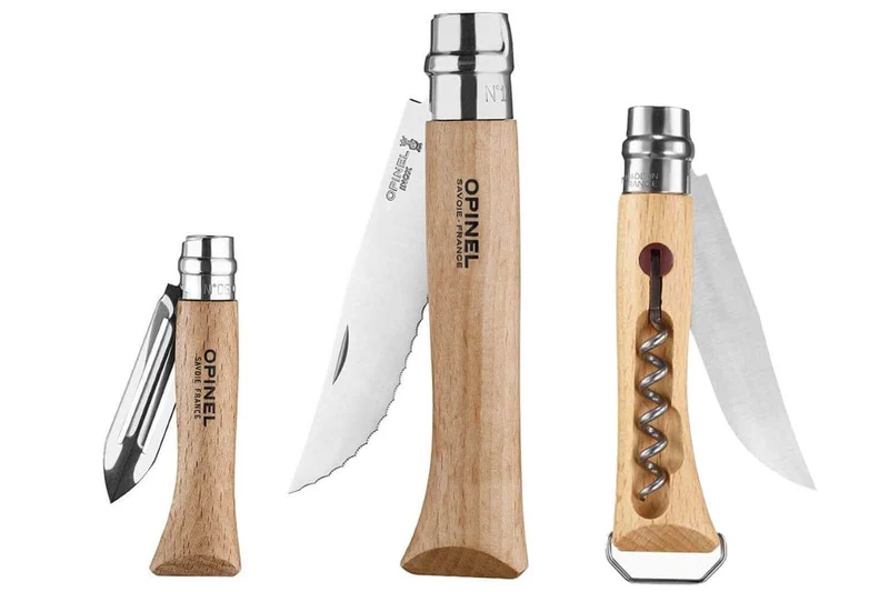 Kit 3 couteaux multifonctions Nomade Opinel acier inox manche hêtre