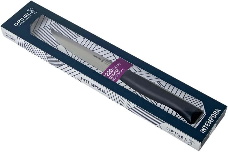 Couteau à découper Intempora Opinel n°220 lame 16cm manche bleu marine