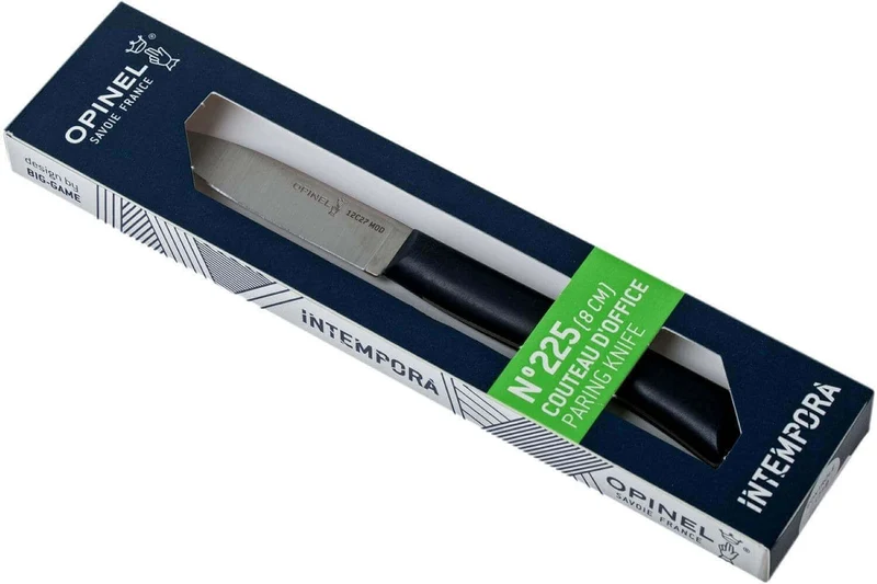 Couteau d'office Intempora Opinel n°225 lame 8cm manche bleu marine
