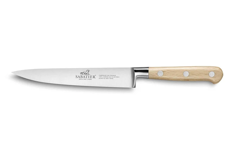 Couteau filet de sole forgé Sabatier Brocéliande flexible 15cm manche hêtre