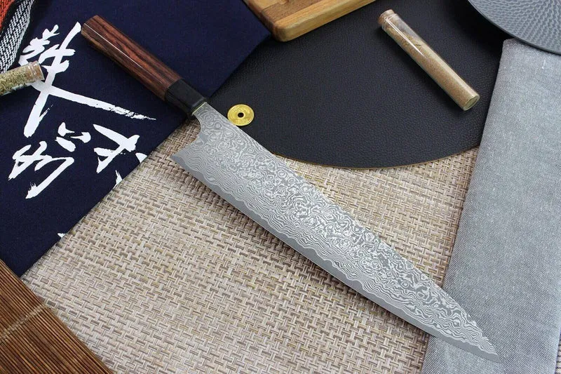 Couteau de chef japonais artisanal Masakage Kumo 27cm damas 63 couches