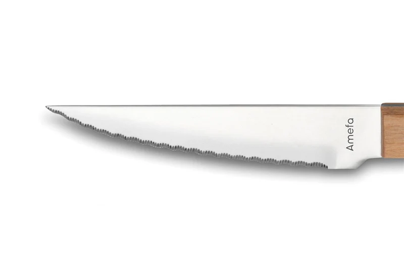 Coffret de 6 couteaux Pizza Bois Amefa inox et pakka