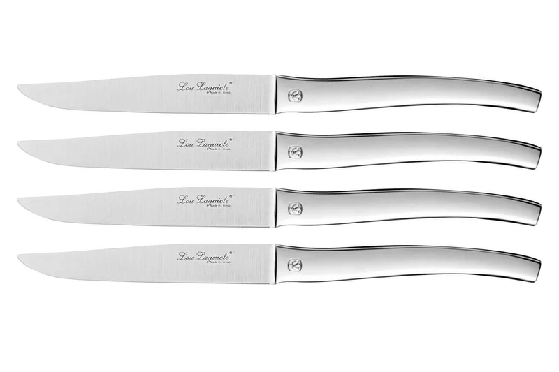 Coffret bois 4 couteaux à steak Alphonse Lou Laguiole inox monobloc