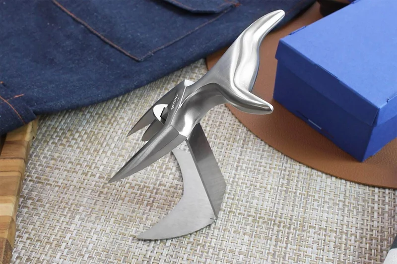 Fourchette à viande Tridens acier inox brossé + socle tout inox