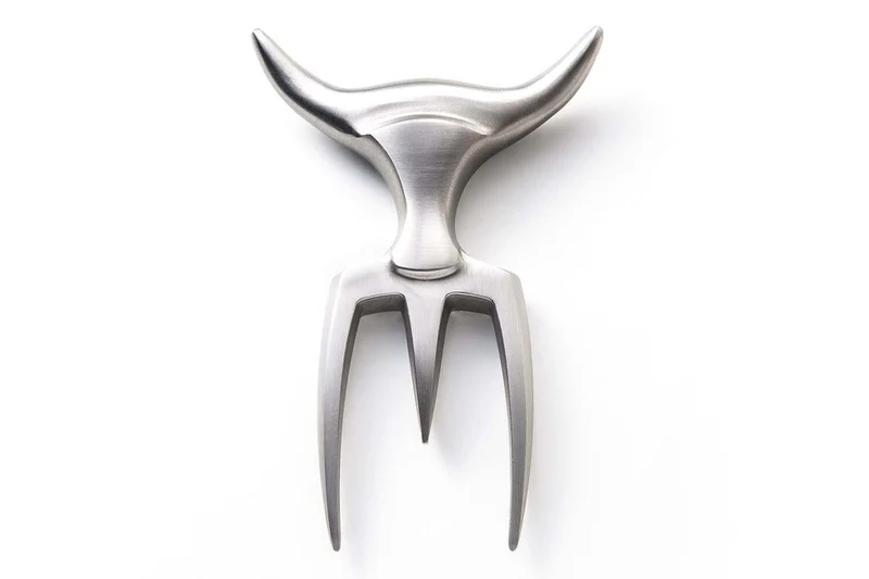 Fourchette à viande Tridens acier inox brossé + socle tout inox