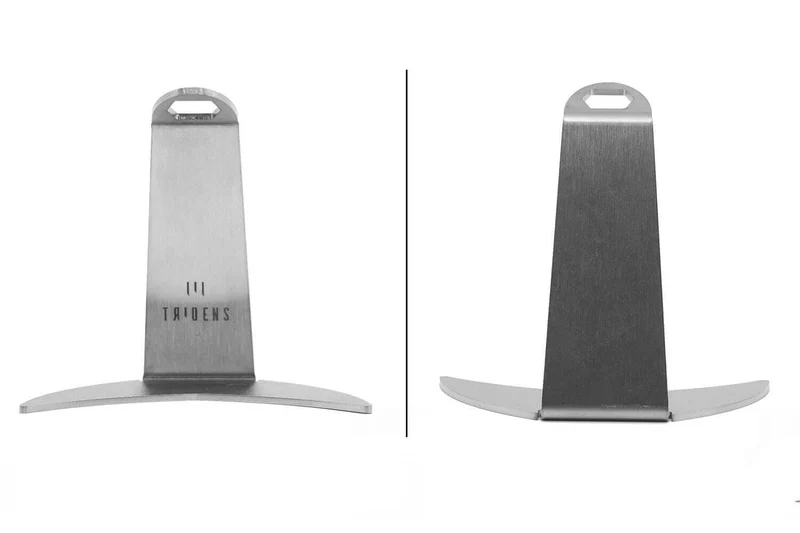 Fourchette à viande Tridens acier inox brossé + socle tout inox