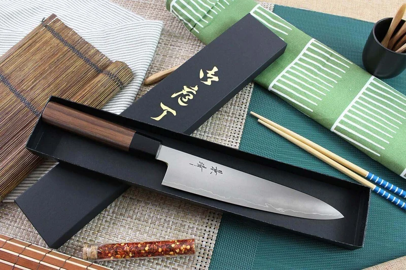 Couteau de chef japonais artisanal Kagekiyo Kurumi Ginsan 21cm