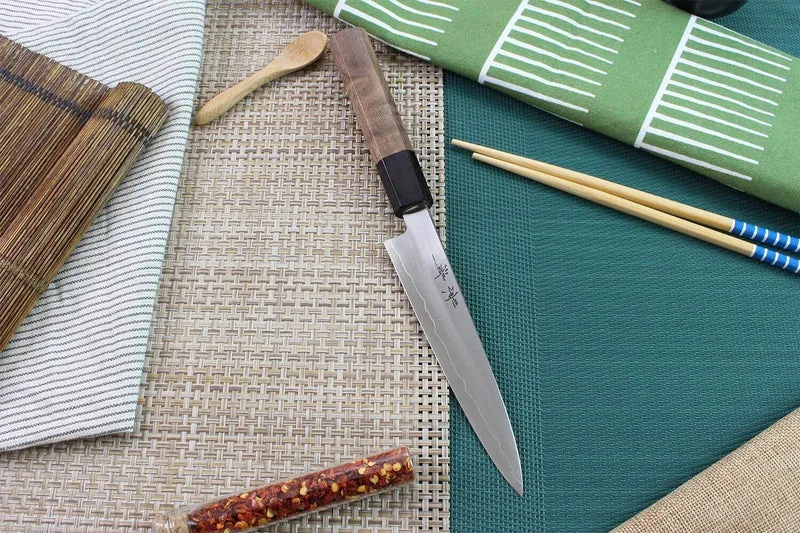 Couteau universel japonais artisanal Kagekiyo Kurumi Ginsan 15cm