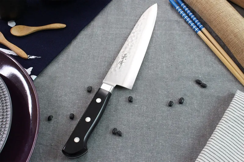 Couteau de chef japonais artisanal Kagekiyo Hammered 18cm