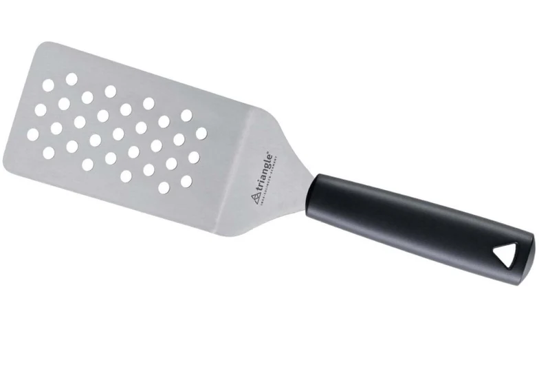 Spatule professionnelle Triangle flexible coudée perforée manche en green grip