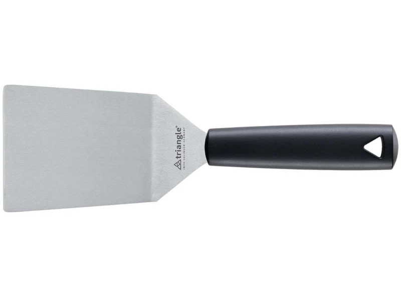 Spatule professionnelle Triangle large flexible en inox coudée 28,5cm x 9cm