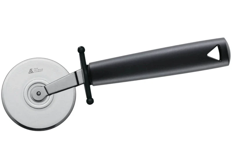 Roulette à pizza professionnelle Triangle acier inox 19cm manche en green grip