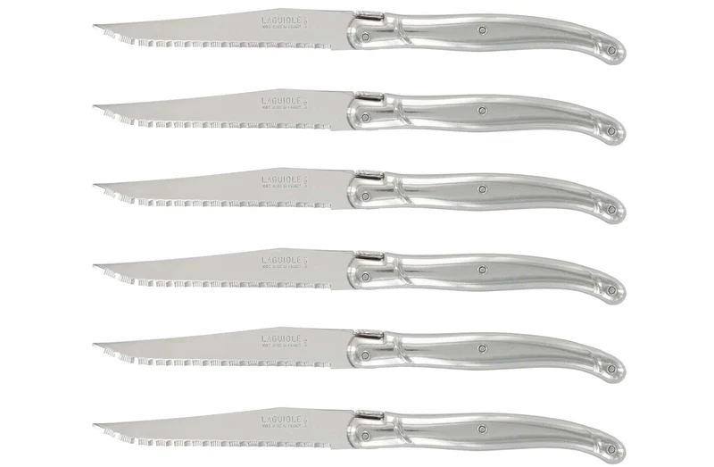 Bloc de 6 couteaux à steak microdentés Laguiole par André Verdier