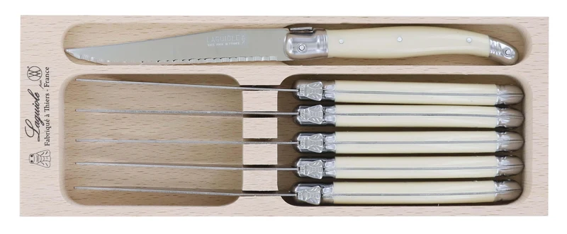 Coffret de 6 couteaux à steak microdentés Laguiole par André Verdier