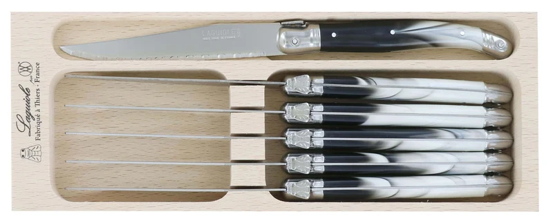 Coffret de 6 couteaux à steak microdentés Laguiole par André Verdier