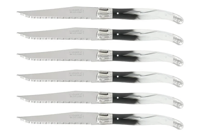 Coffret de 6 couteaux à steak microdentés Laguiole par André Verdier