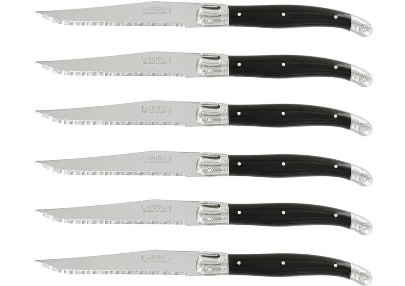 Coffret de 6 couteaux à steak microdentés Laguiole par André Verdier