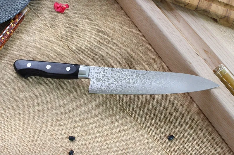 Couteau de chef japonais Tsunehisa VG10 Damascus 45 couches 18cm