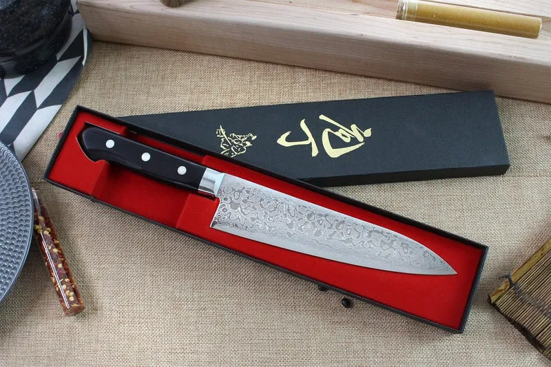 Couteau de chef japonais Tsunehisa VG10 Damascus 45 couches 18cm