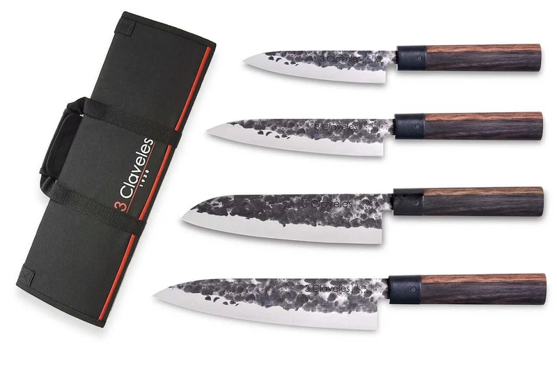 Mallette du cuisinier 4 couteaux forgés main 3 Claveles Osaka