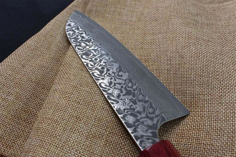 Couteau santoku japonais artisanal Yoshimi Kato 16.5cm SG2 Damascus