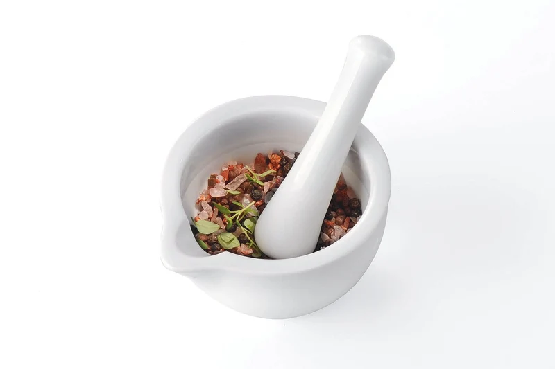 Mortier + pilon Gefu Macino en porcelaine blanche