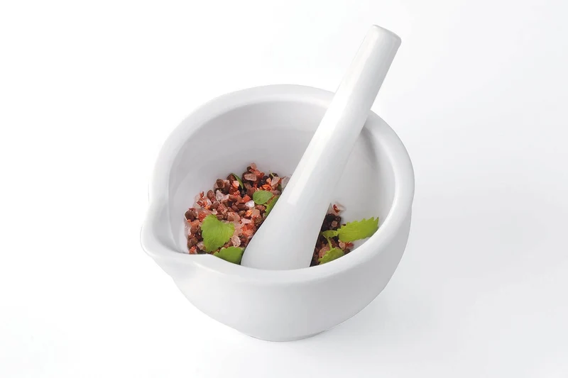 Mortier + pilon Gefu Macino en porcelaine blanche