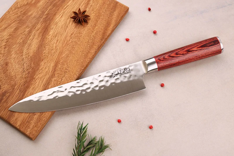 Mallette de 5 couteaux de cuisine Wusaki Pakka X50 manches pakkawood