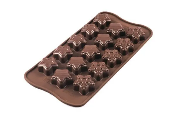Moule à chocolat silicone Silikomart Easy Choc spécial Noël 214X106 mm