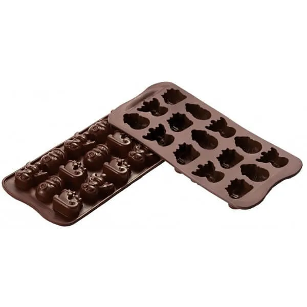 Moule à chocolat silicone Silikomart Easy Choc spécial Noël 214X106 mm