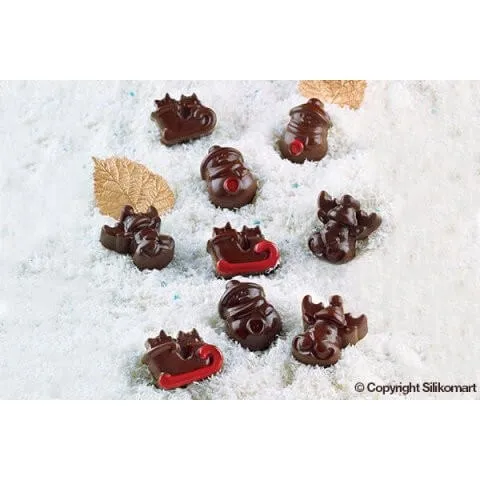 Moule à chocolat silicone Silikomart Easy Choc spécial Noël 214X106 mm