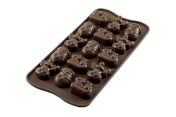 Moule à chocolat silicone Silikomart Easy Choc spécial Noël 214X106 mm