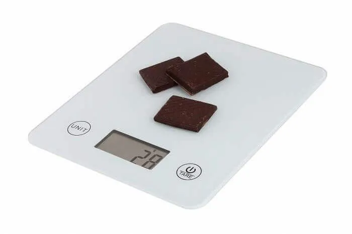 Balance de cuisine électronique écran LCD modèle Slim blanc avec plateau en verre