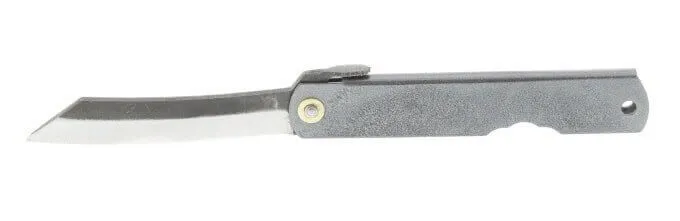 Couteau pliant Higonokami 2673 acier carbone manche gravé 10cm noir